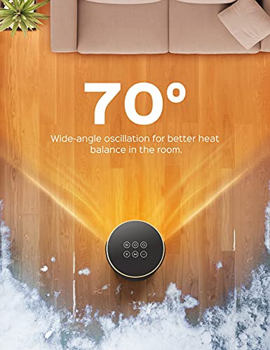 Dreo Space Heater for Indoor Use, 1500W Fast Heating Ceramic Electric Heater with Thermostat, Remote, Overheating & Tip-Over Protection, 1-12H Timer, 70° Oscillating Portable Heater for Office Bedroom