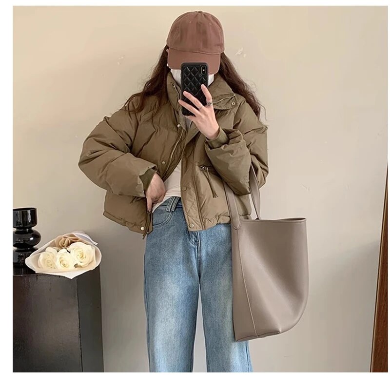 Nukty Women's Winter Parka - Elegant Korean Style Warm Cotton Padded Coat