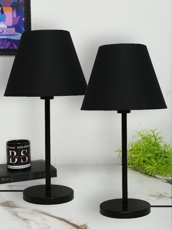 BTR CRAFTS Black Metal Table Lamp Set of 2 (Bulb not Included)