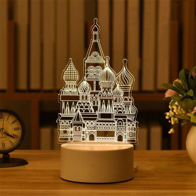 3D Love Lamp Acrylic Bear Rose LED Night Light for Valentine's Day, Christmas, and Party Decorations