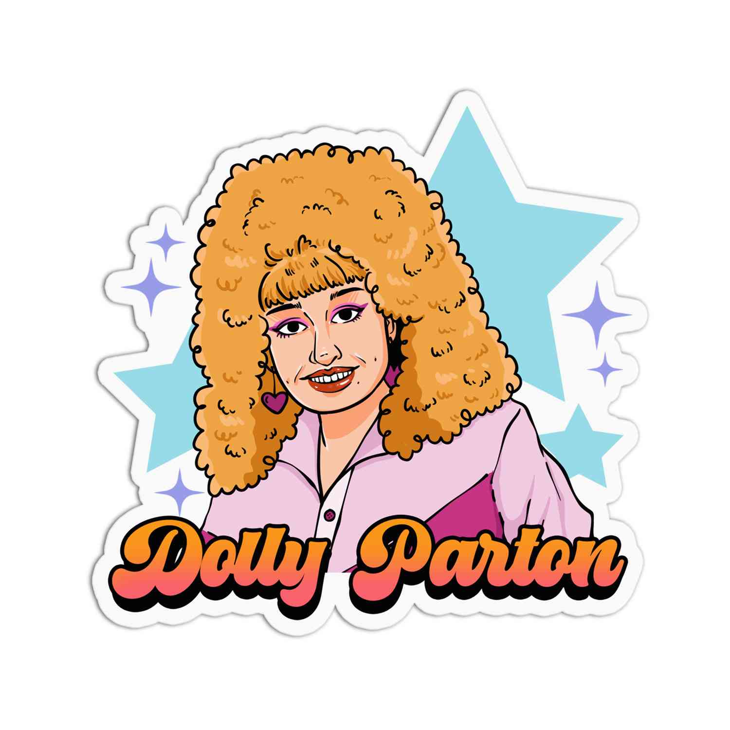 Dolly Parton Raised Spot UV Stickers
