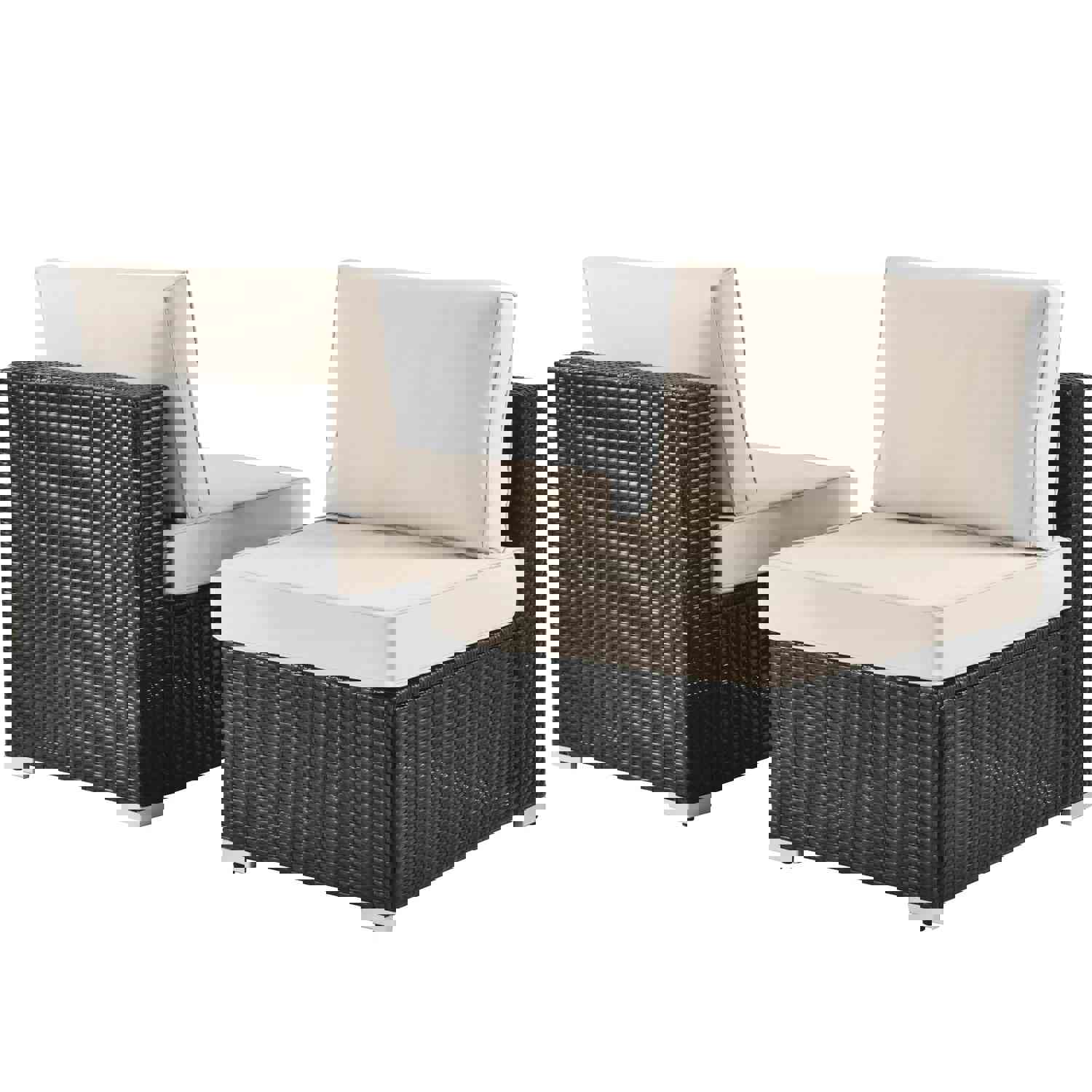 7-Piece PE Rattan Wicker Outdoor Patio Sofa Set with Cushions and Coffee Table