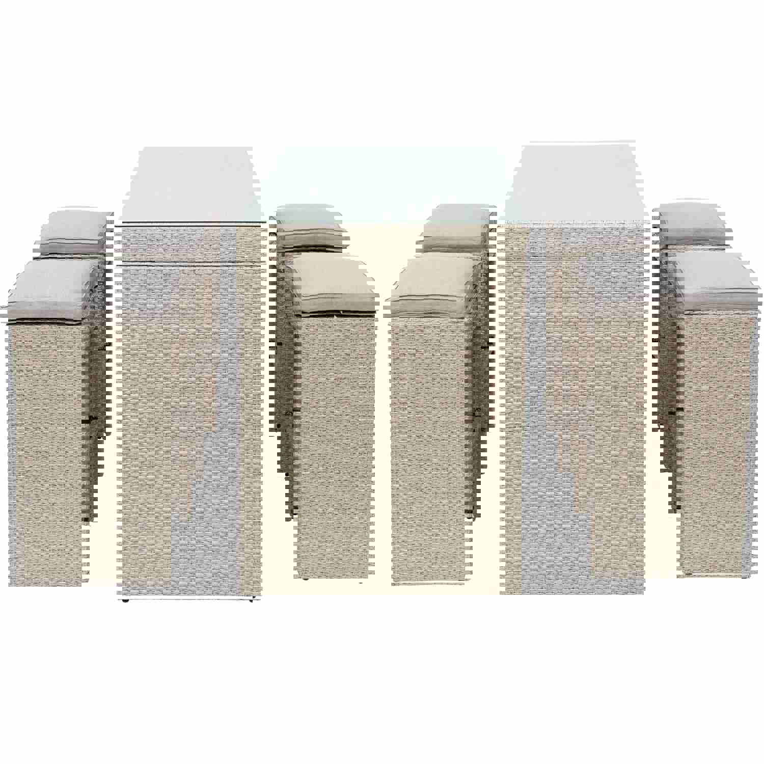Topmax 5-piece Rattan Outdoor Patio Furniture Set with Brown Cushion and Wicker