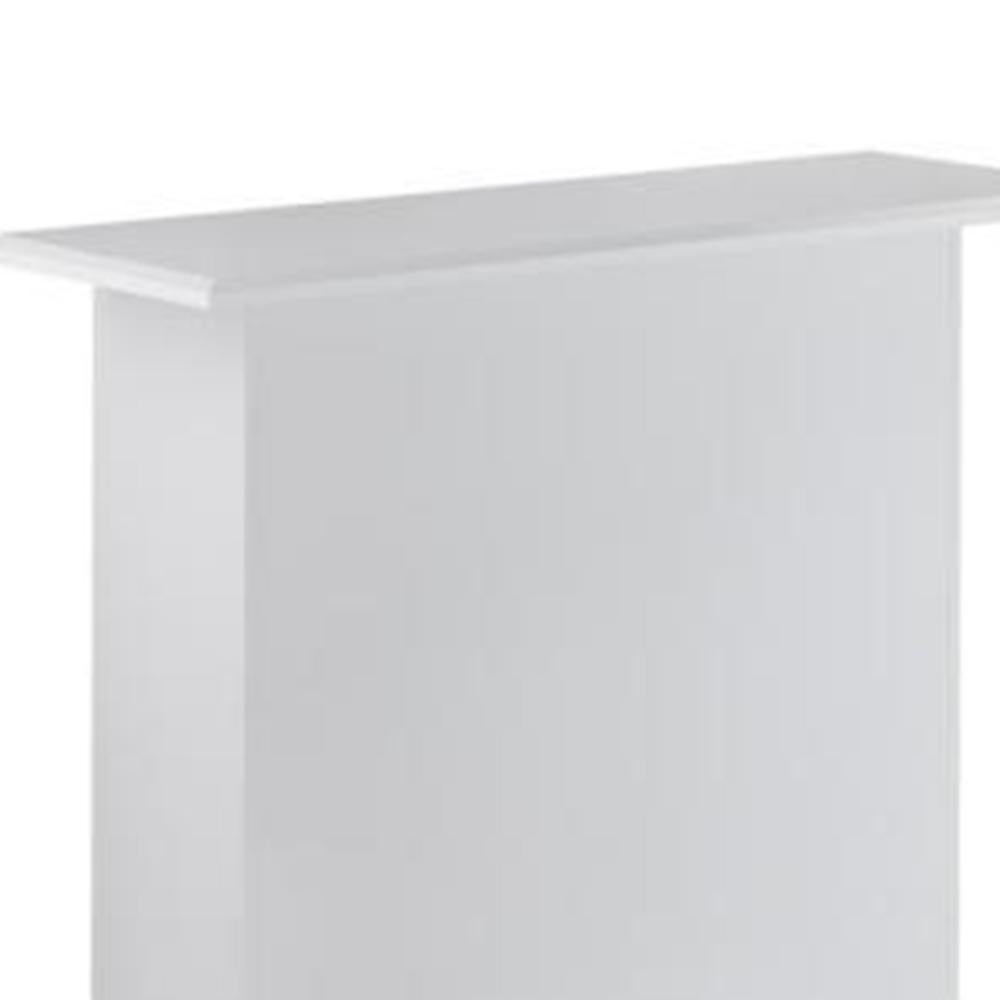 41 Inch Rectangular Wooden Bar Table with Storage, White - BM157252