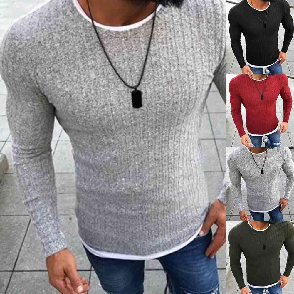 Nukty Fashion Men's Color Block Patchwork Knitted Sweater