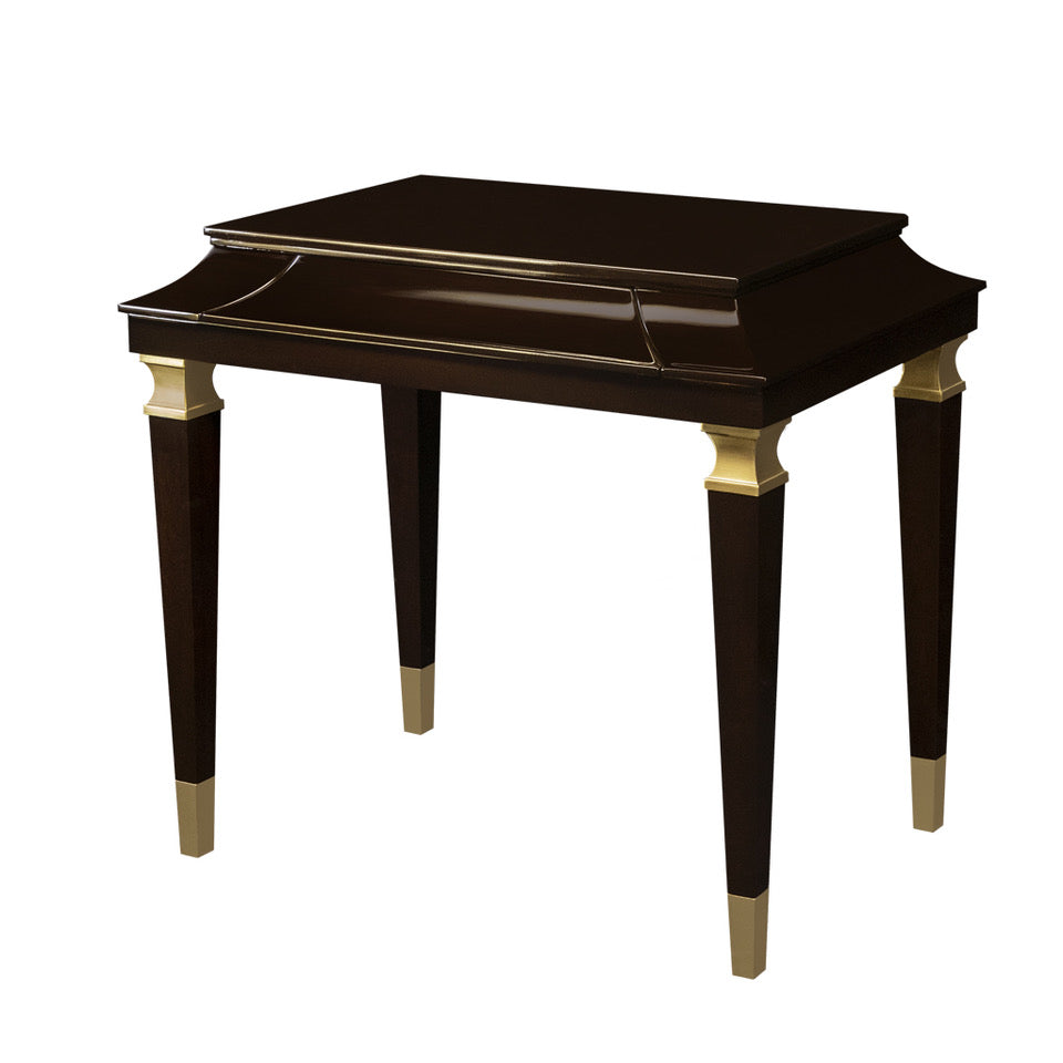 S.1233AB Maxine Rectangular End Table with Brass Accents