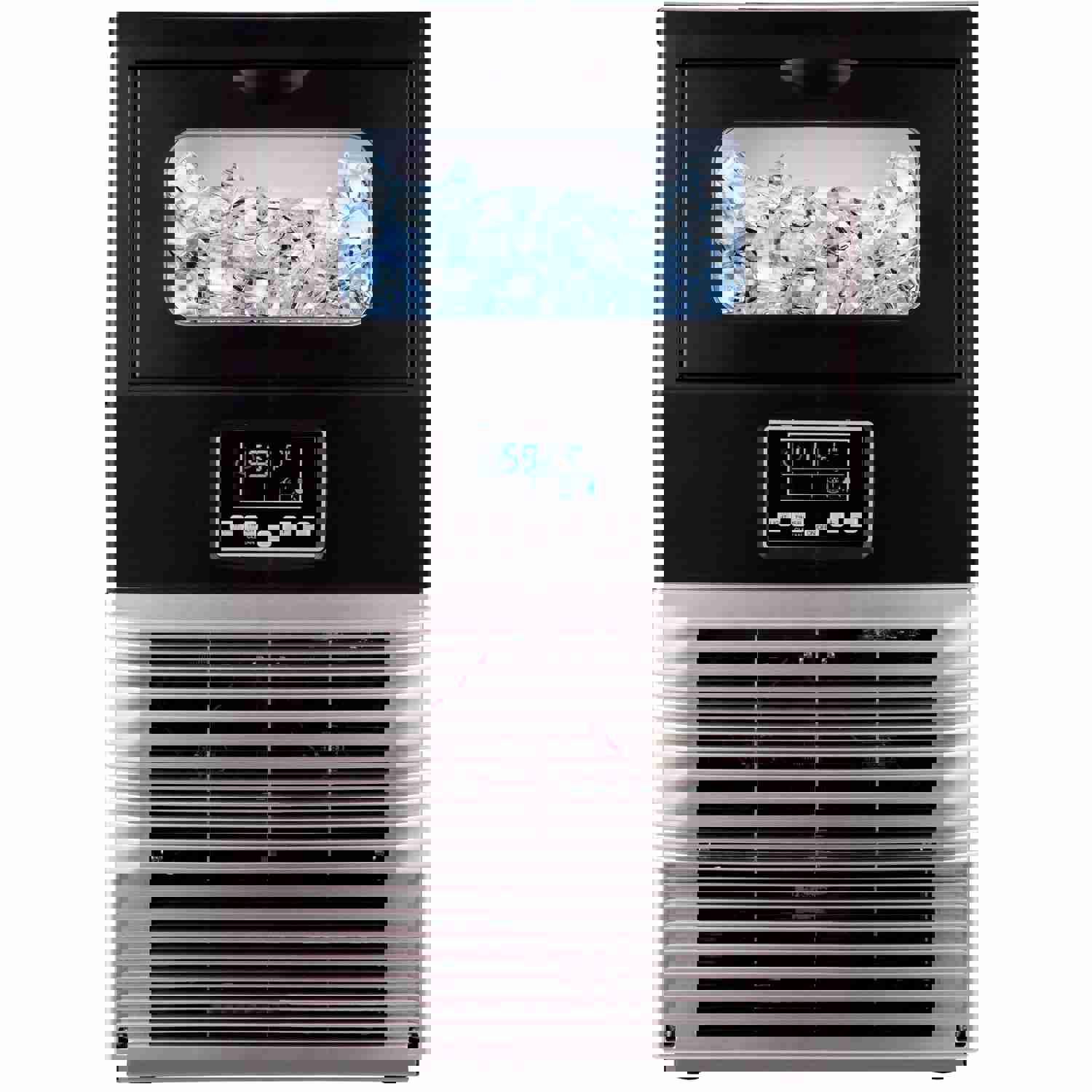 Freestanding Commercial Ice Maker Machine 66LBS/24H with Auto-Clean and Built-in Water Inlet