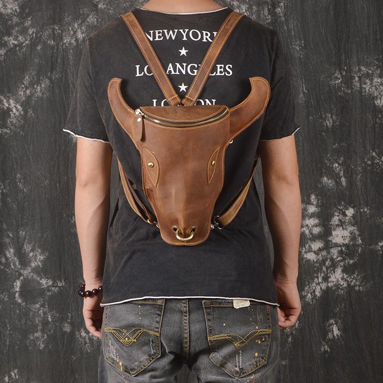Cool Bull Leather Vintage Travel Backpack for Men
