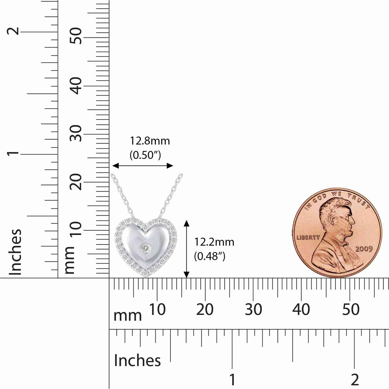 Set of 2: 3/8 CT TW Diamond Puff Halo Heart Pendant & Earrings in 925 Sterling Silver