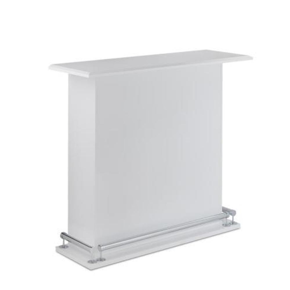 41 Inch Rectangular Wooden Bar Table with Storage, White - BM157252