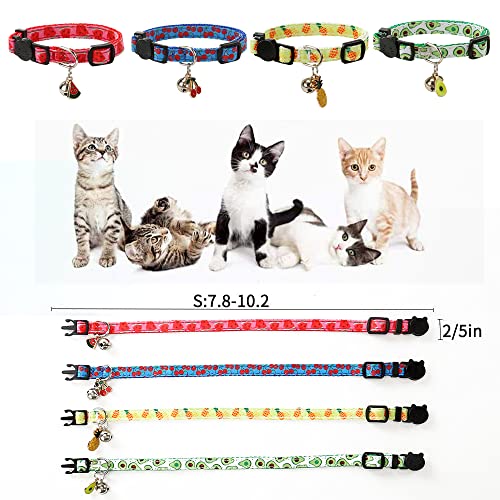 SuperBuddy Cat Collars Breakaway with Bell - 4 Pack Adjustable Safety Collars for Cats