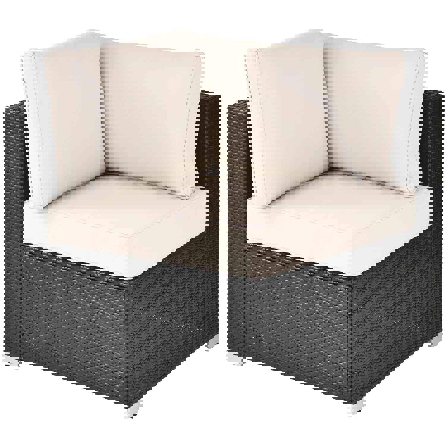 7-Piece PE Rattan Wicker Outdoor Patio Sofa Set with Cushions and Coffee Table