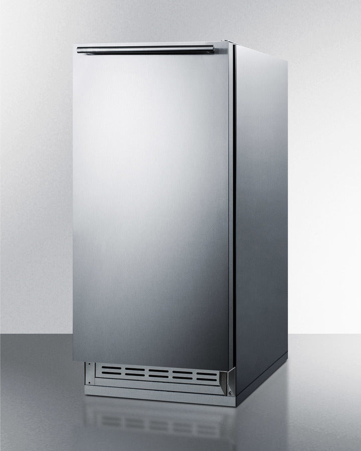 Summit - 16 Stainless Steel Drain-Free Ice Maker, 12 lb. Capacity (BIM25H34)