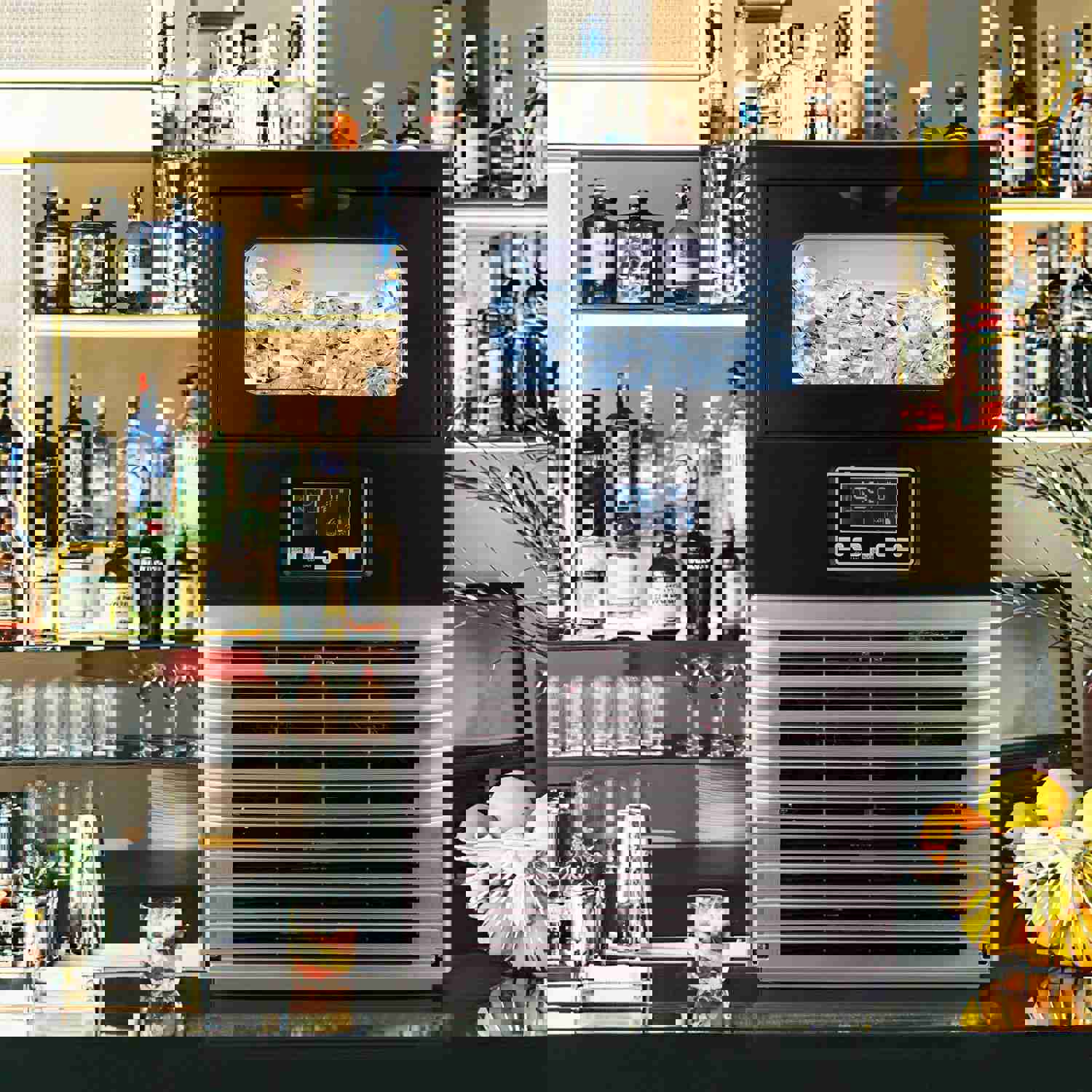 Freestanding Commercial Ice Maker Machine 66LBS/24H with Auto-Clean and Built-in Water Inlet