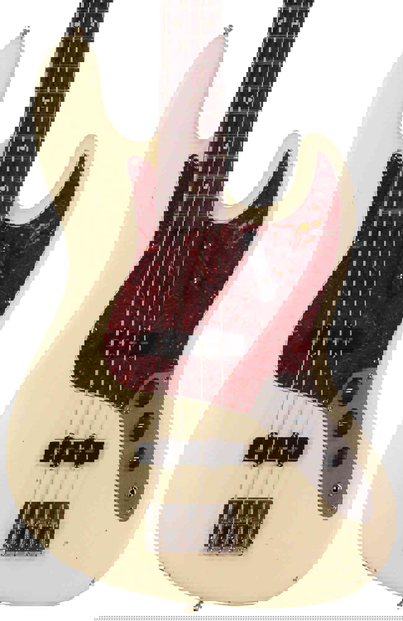 Nash JB-63 Bass Guitar, Olympic White, Light Aging