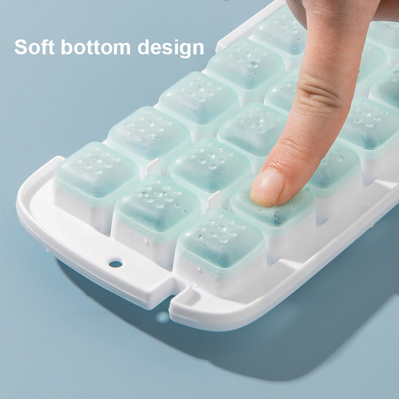 Double Layer Lazy Ice Maker Storage Box - Food Grade Silicone, Easy Ice Release