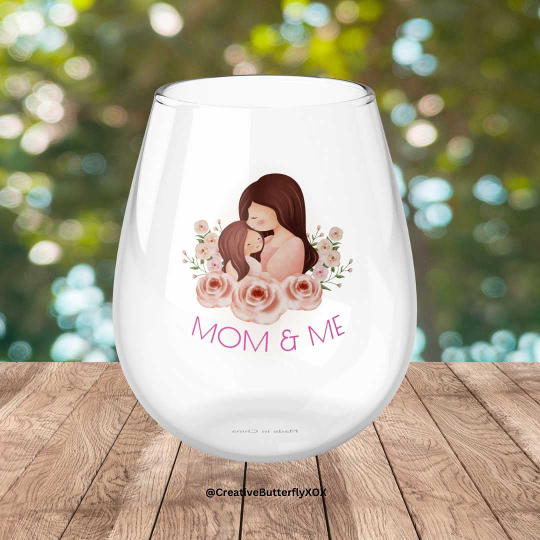 Mom Stemless Wine Glass - Gift for Mom, Birthday, Mother's Day, Christmas