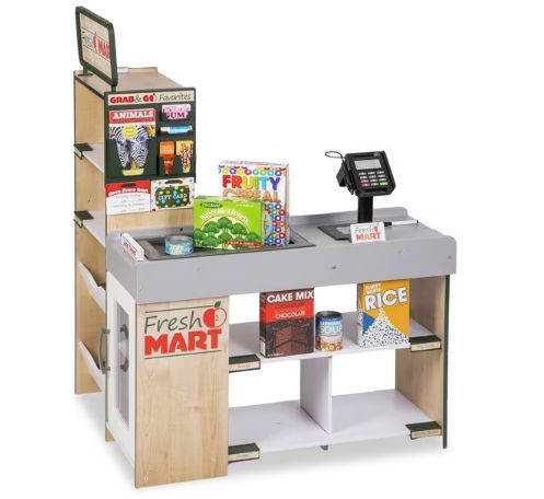 Melissa & Doug Fresh Mart Grocery Store - Interactive Wooden Grocery Play Set for Kids