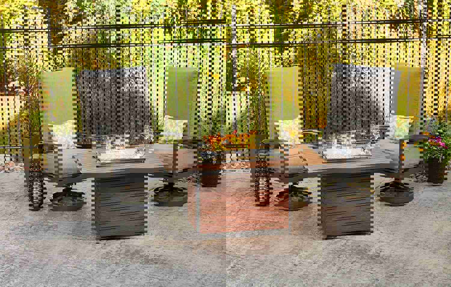 The Outdoor GreatRoom Company Kenwood Rectangular Chat Height Gas Fire Pit Table