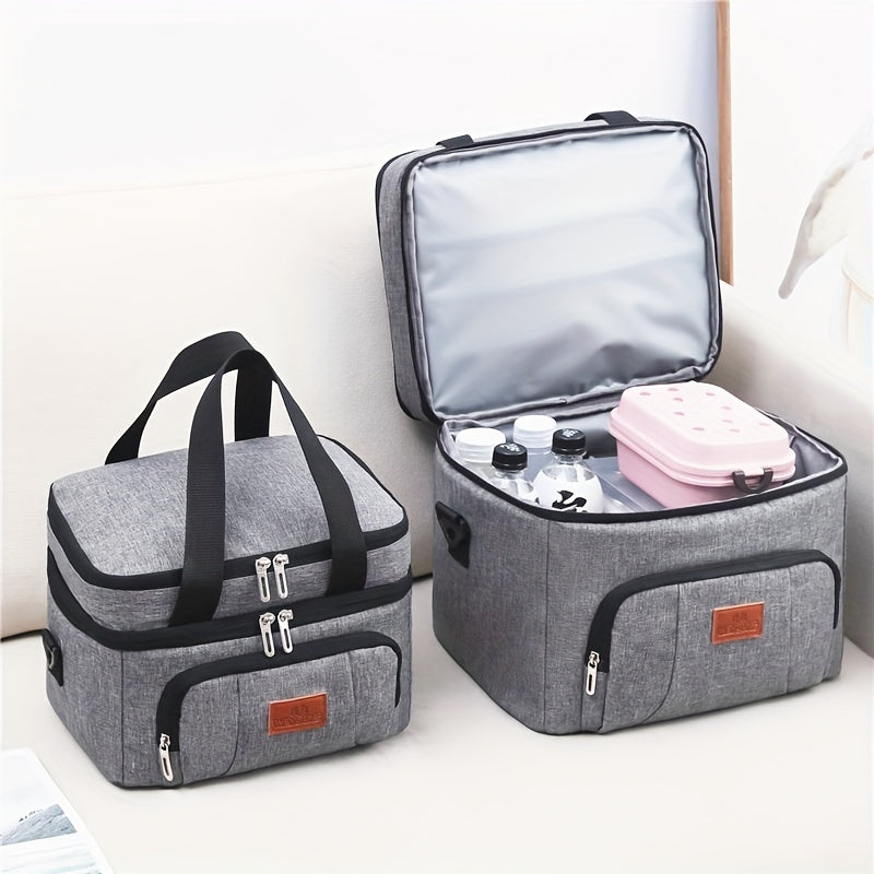 1pc Waterproof Oxford Fabric Insulated Cooler Bag for Outdoor Activities, Picnics, School, Office, Travel, and Home Kitchen Use