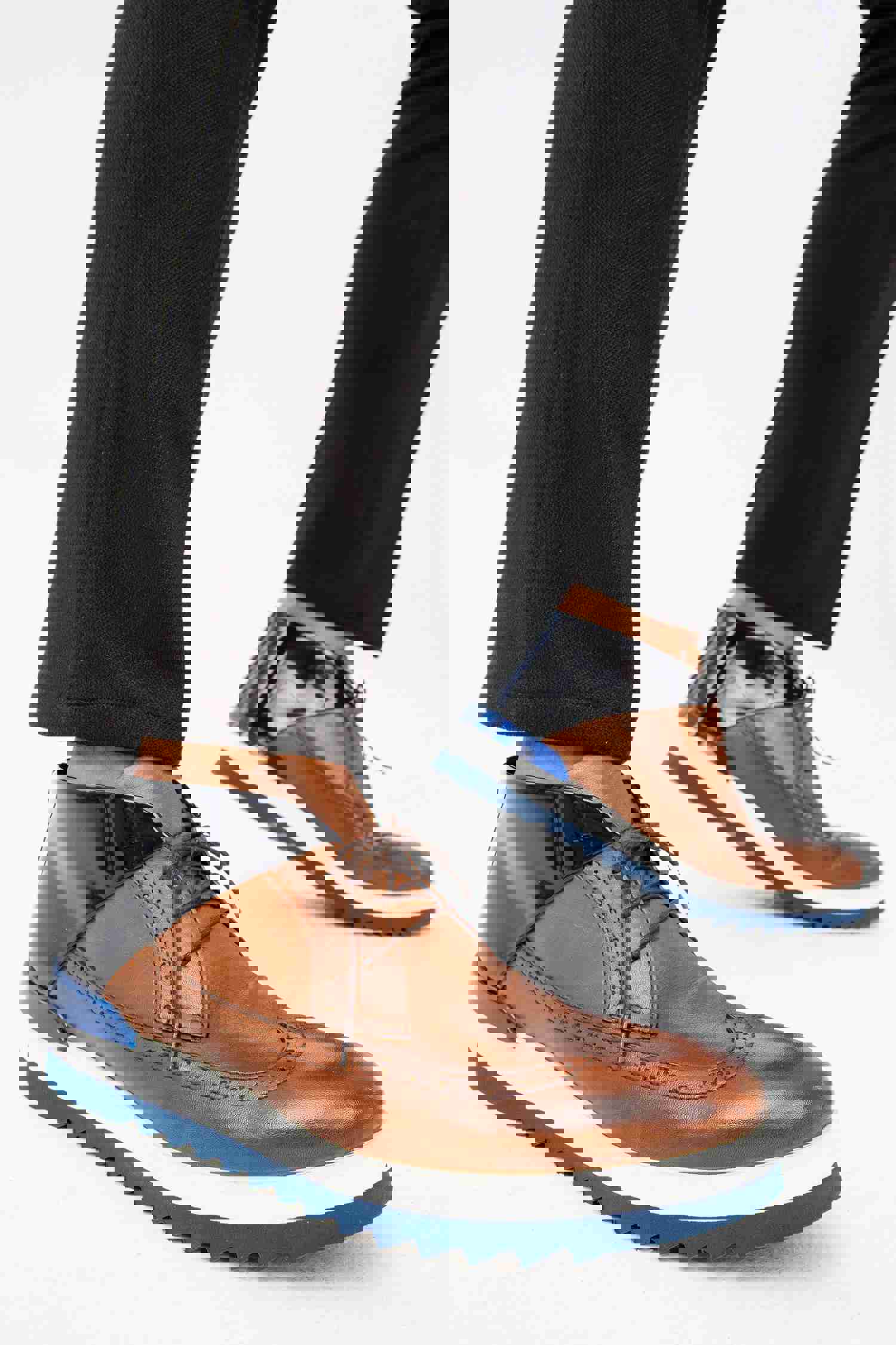 Kagan Tan Suede & Patent Leather Men Sneaker Boot