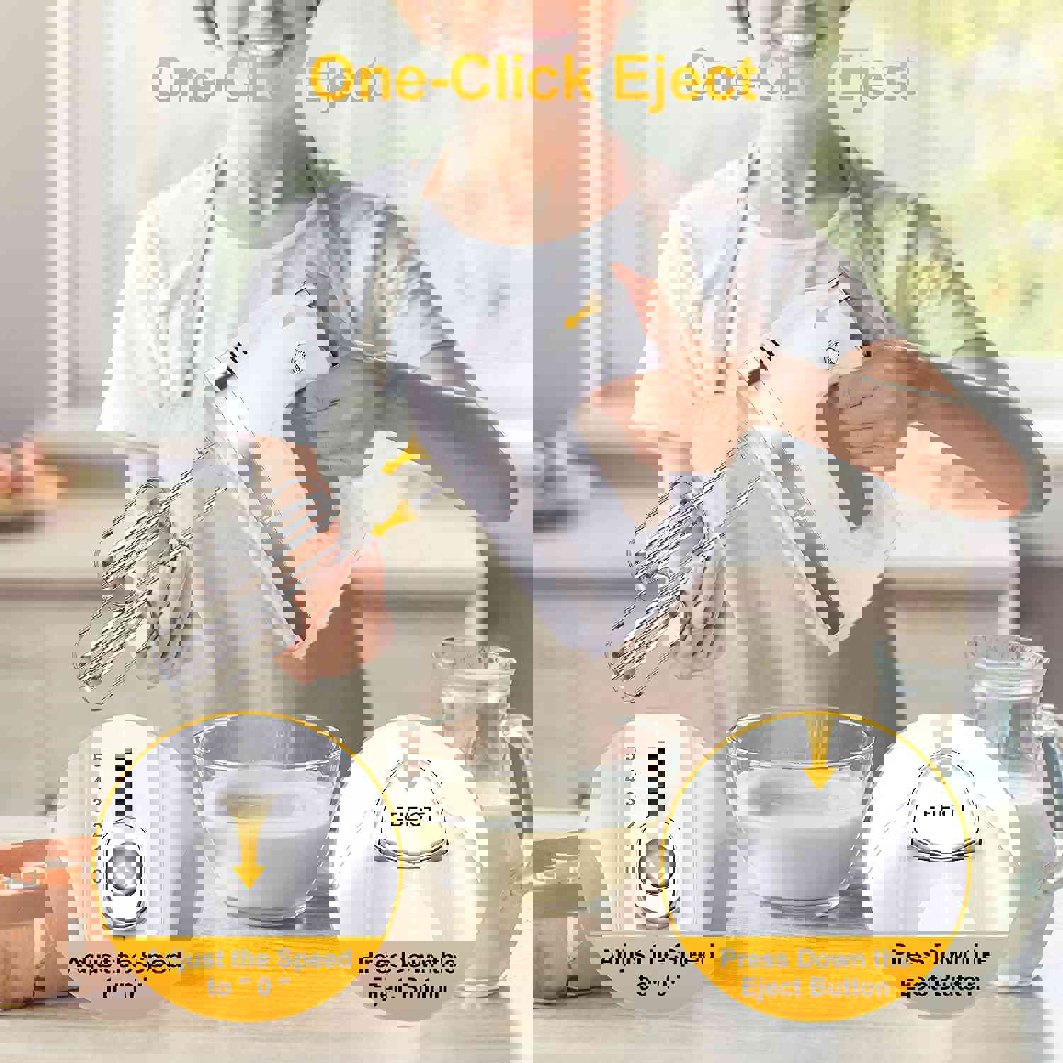 LILPARTNER 400W Hand Mixer Electric with 5 Stainless Steel Accessories & Storage Box