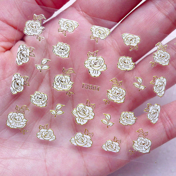 Rose Nail Sticker for Wedding, Bridal, Scrapbooking, and DIY Manicure