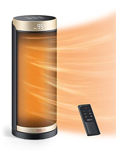 Dreo Space Heater for Indoor Use, 1500W Fast Heating Ceramic Electric Heater with Thermostat, Remote, Overheating & Tip-Over Protection, 1-12H Timer, 70° Oscillating Portable Heater for Office Bedroom