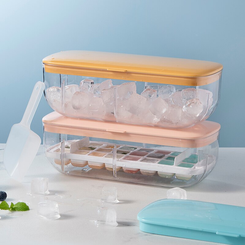 Double Layer Lazy Ice Maker Storage Box - Food Grade Silicone, Easy Ice Release