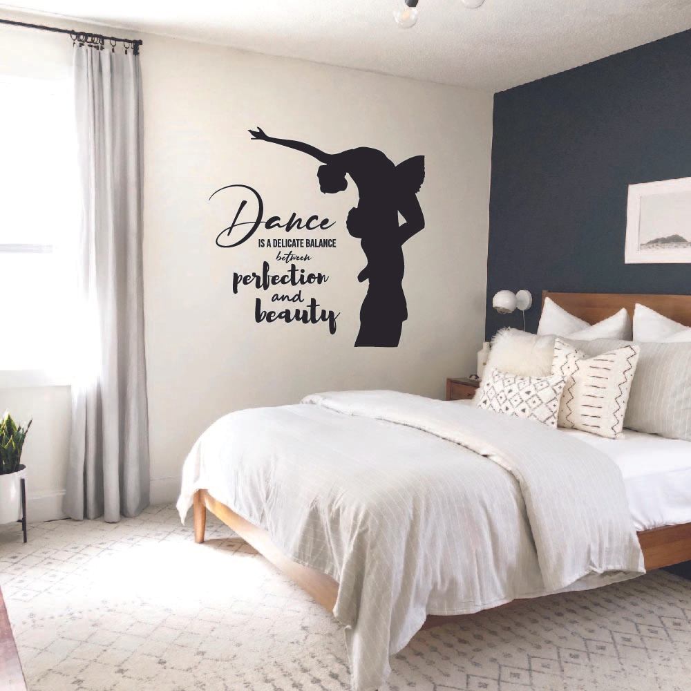 Ballerina Vinyl Wall Sticker - Ballet Motivation Quote Decal