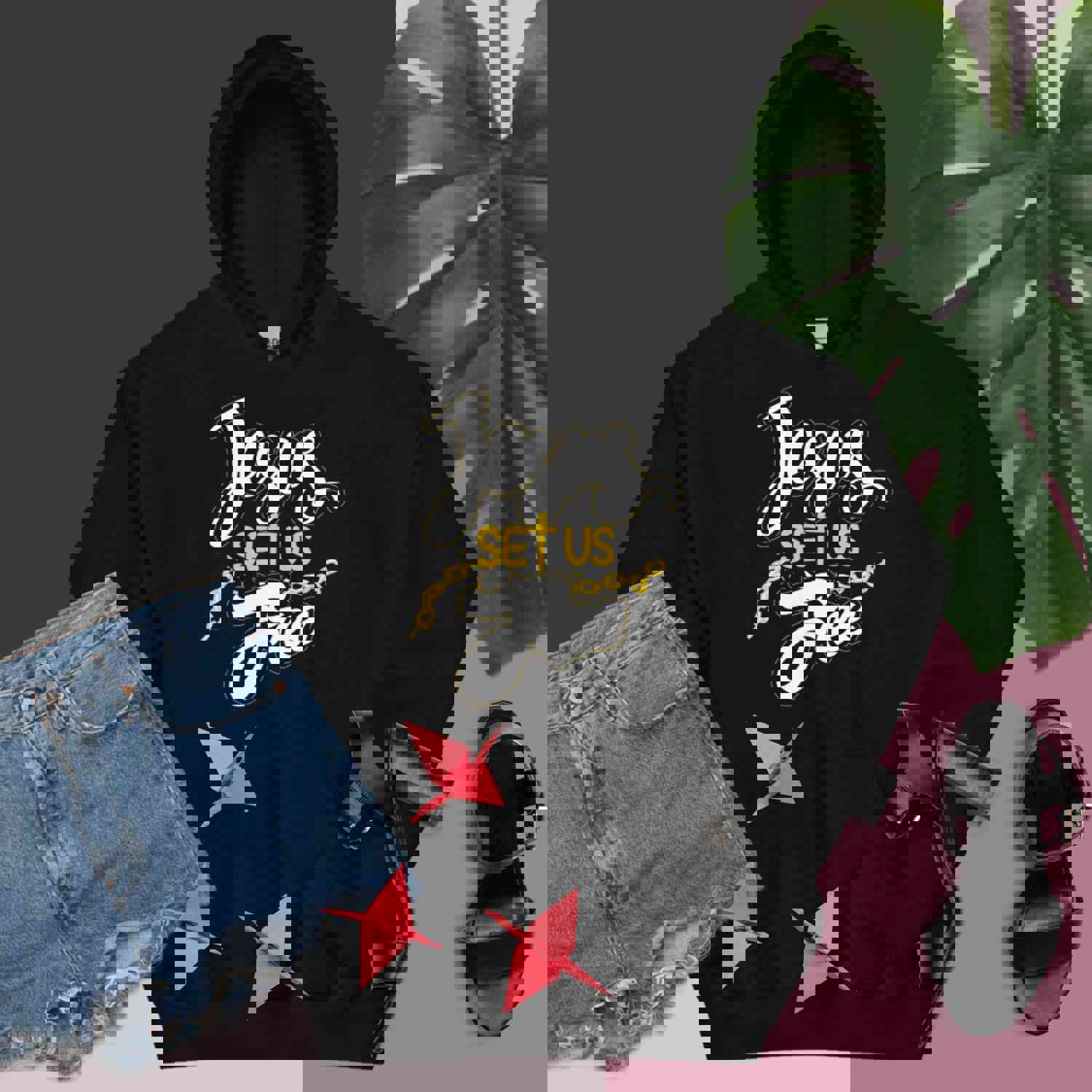 F&H Christian Jesus Set Us Free One-Sided Women's Hoodie