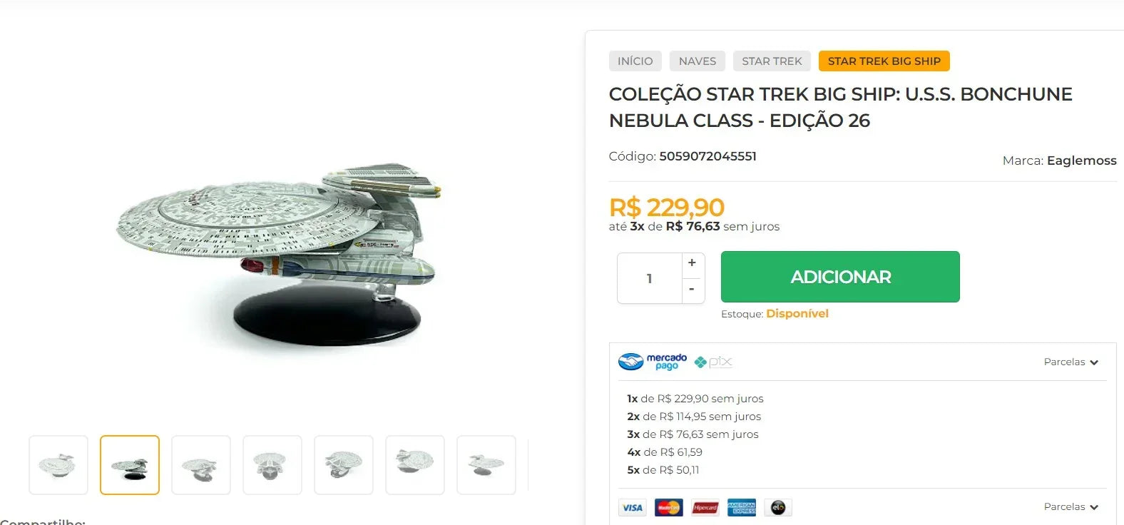 Star Trek Collection - 15 Big Ship Items (DDP) from Brazil