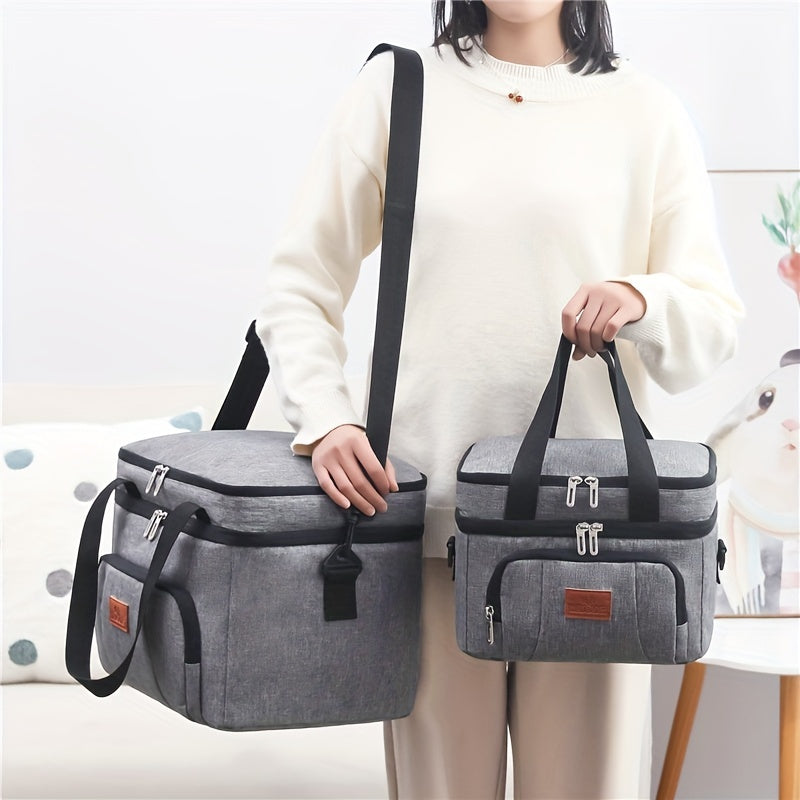 1pc Waterproof Oxford Fabric Insulated Cooler Bag for Outdoor Activities, Picnics, School, Office, Travel, and Home Kitchen Use