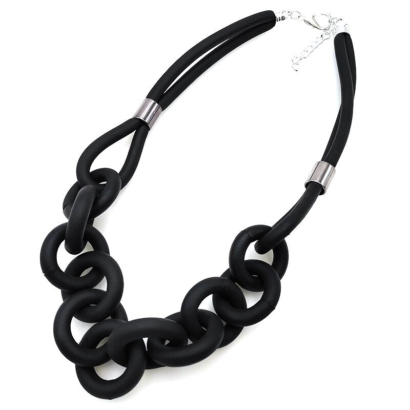 YD&YDBZ Punk Pendant Necklace for Women - Rubber Choker with Geometric Design