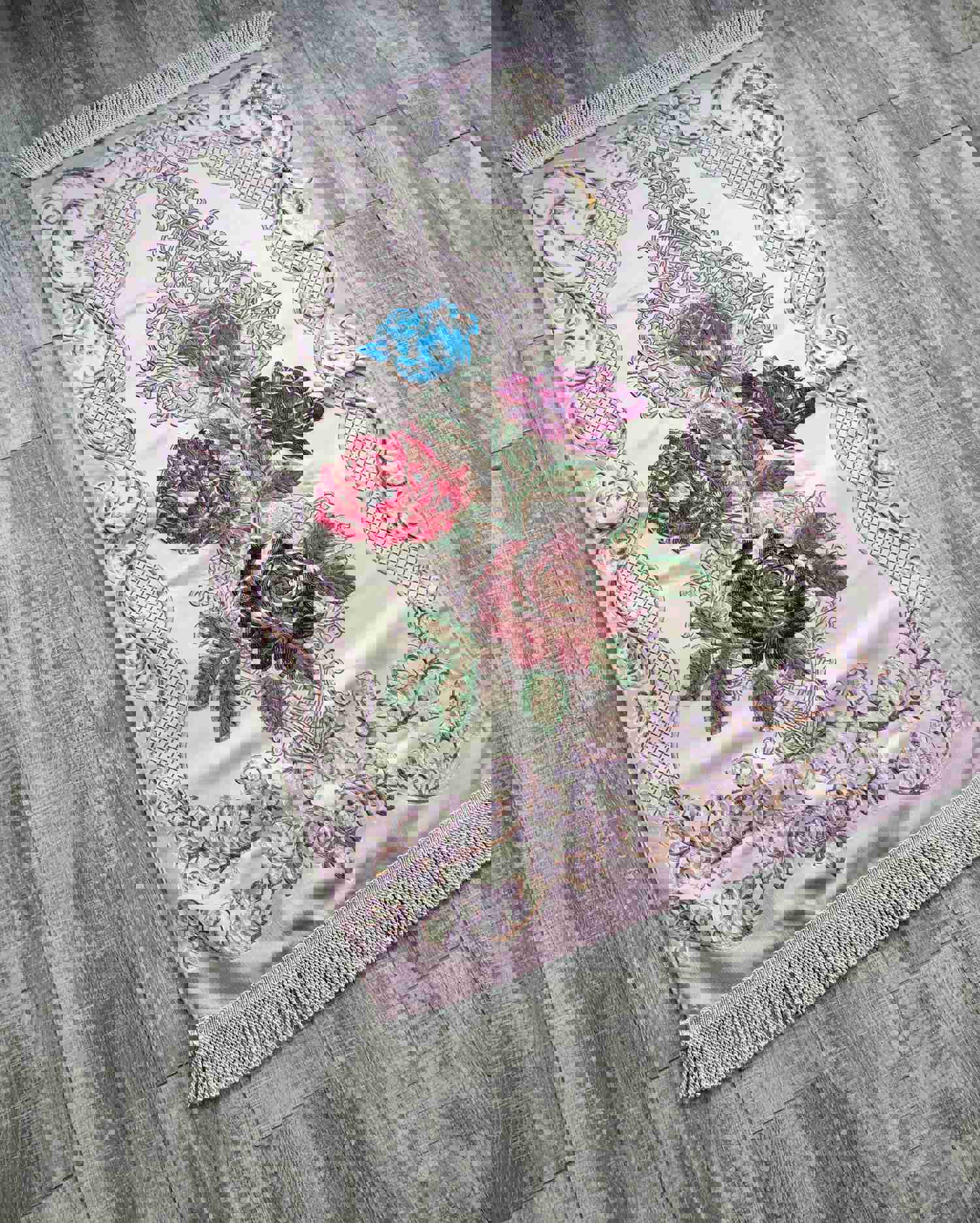 Bukhara Flowers Prayer Mat - Premium Islamic Prayer Rug with Tasbih, Wedding Gift, Sajjada, Janamaz