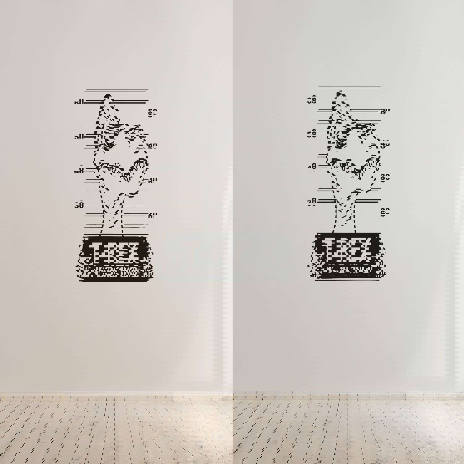 Dinosaur Vinyl Wall Sticker Art Decal - Customizable T Rex Silhouette Design
