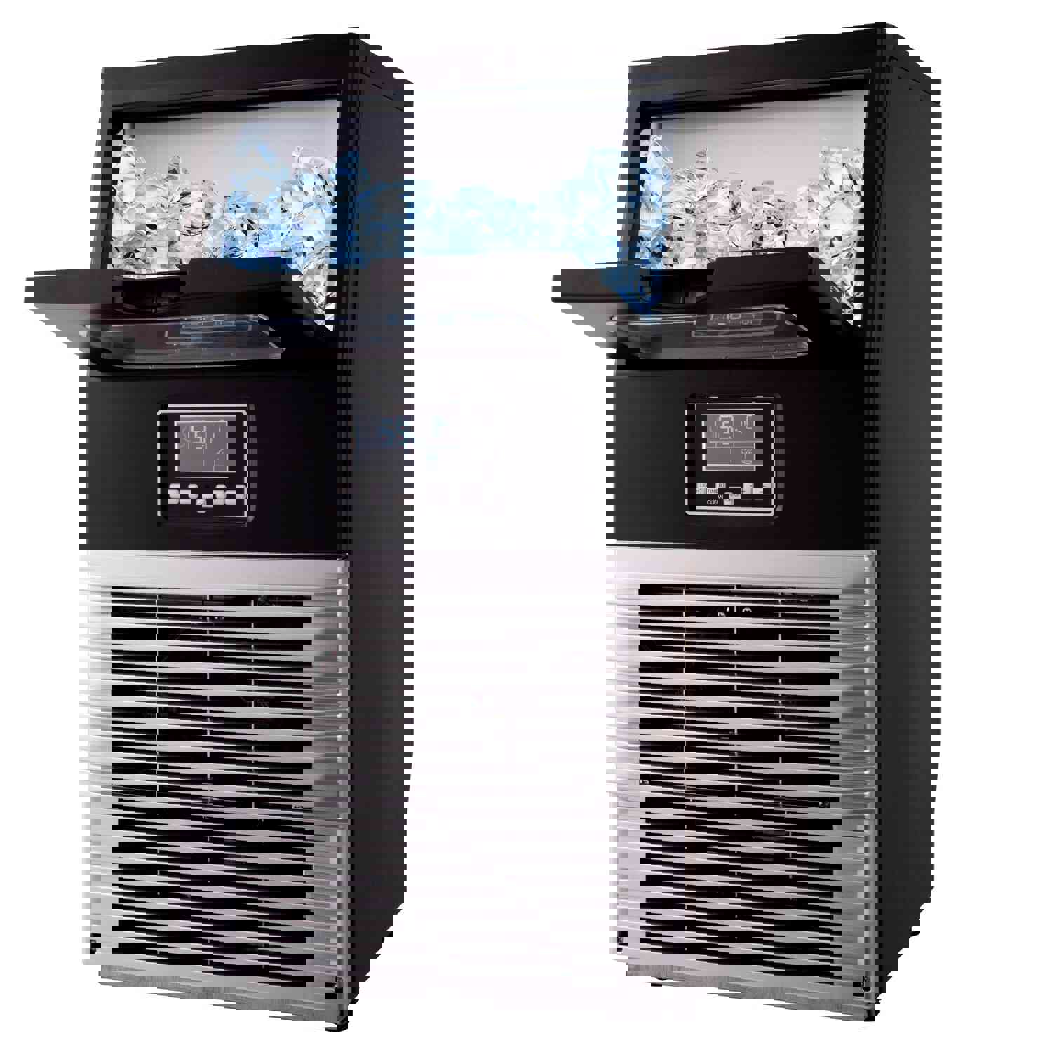 Freestanding Commercial Ice Maker Machine 66LBS/24H with Auto-Clean and Built-in Water Inlet