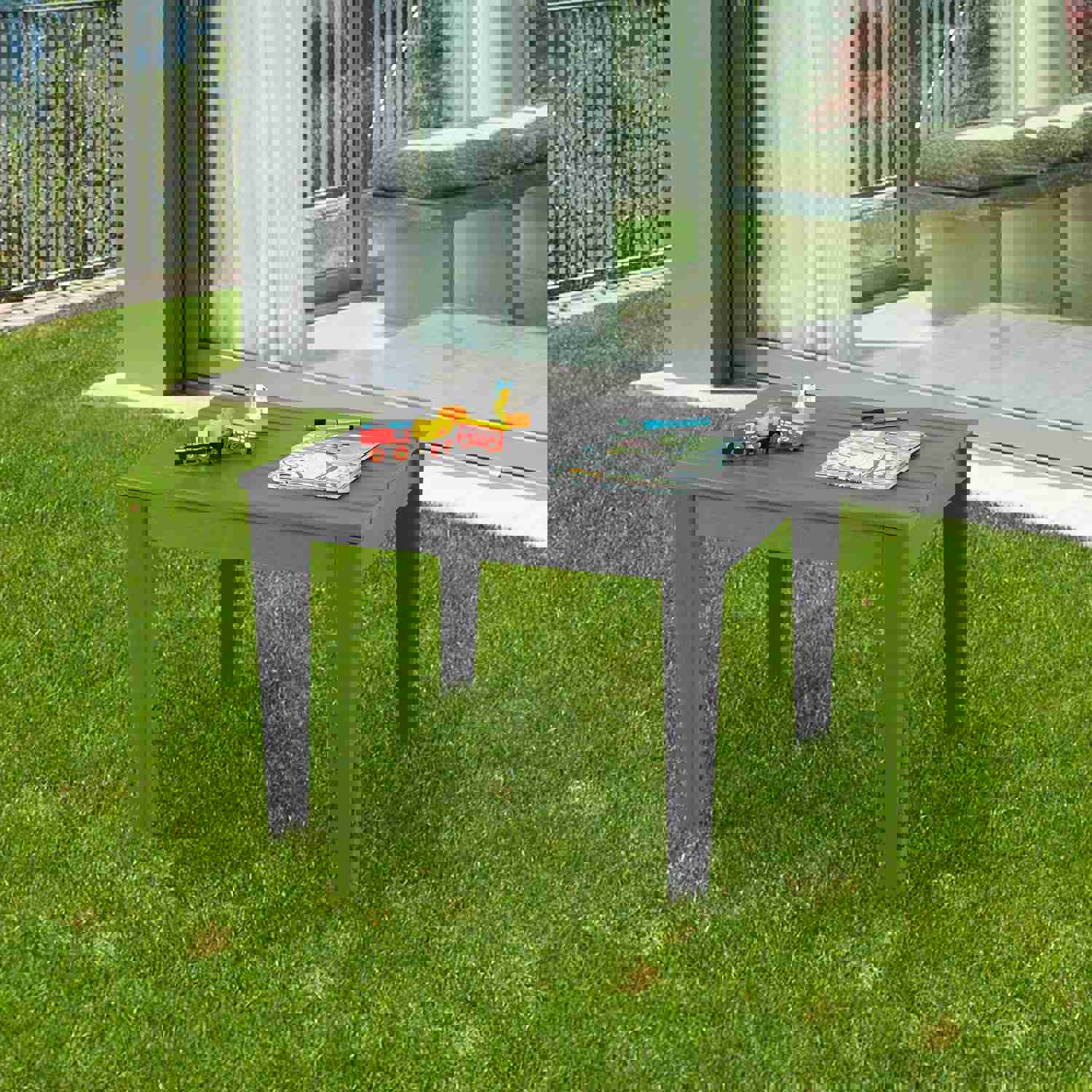 Costzon Kids Table, 25.5 x 25.5 Square Activity Play Table, Indoor & Outdoor, Toddler Table