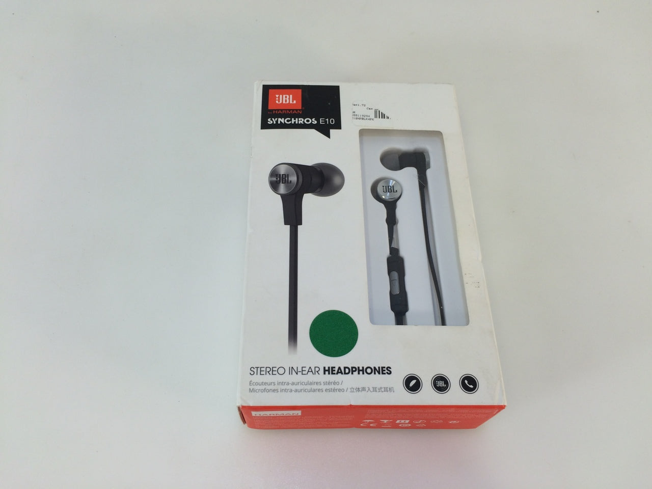 JBL Synchros E10 Stereo In-Ear Headphones with Mic Remote, Black