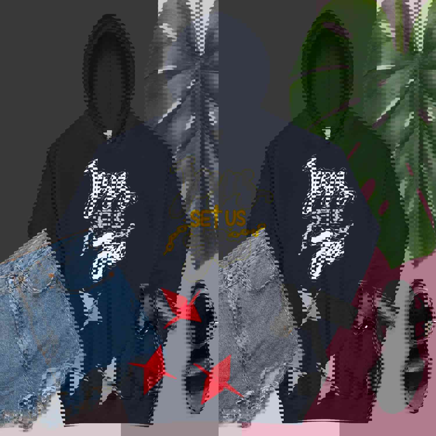 F&H Christian Jesus Set Us Free One-Sided Women's Hoodie