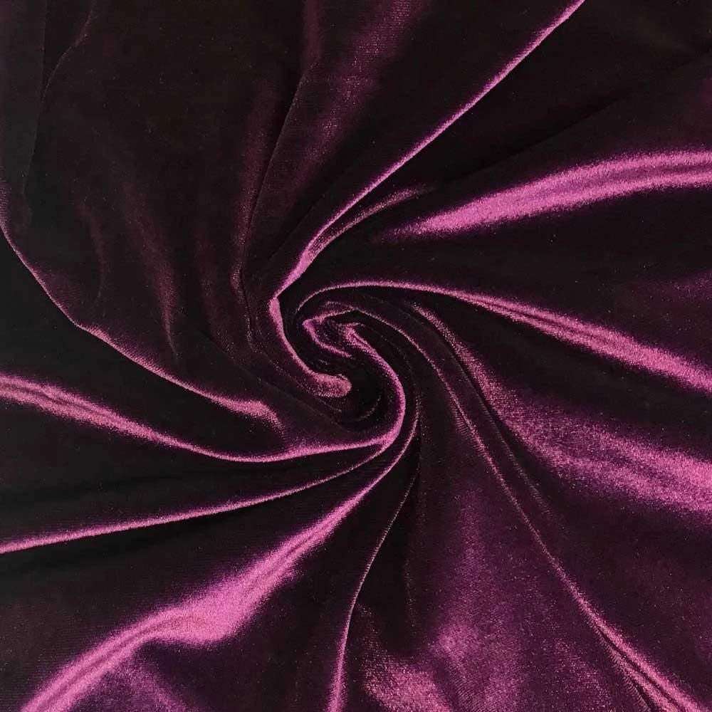 Stretch Velvet Fabric - Eggplant - 60" Wide for Sewing, Apparel, and Crafts