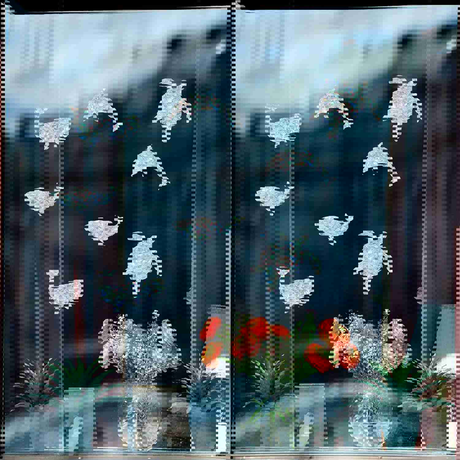 Craspire 16 Sheets 4 Styles Waterproof PVC Colored Laser Stained Window Film Adhesive Static Stickers