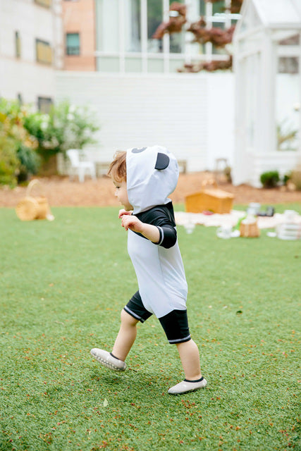 Baby Panda Hoodie Baby 3/4 Sleeve Swimsuit with UPF 50+ UV Protection