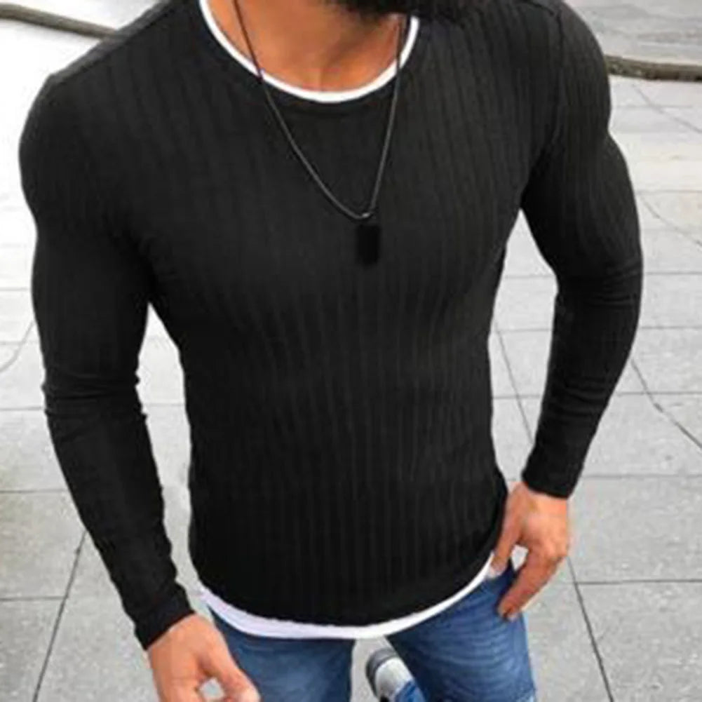 Nukty Fashion Men's Color Block Patchwork Knitted Sweater