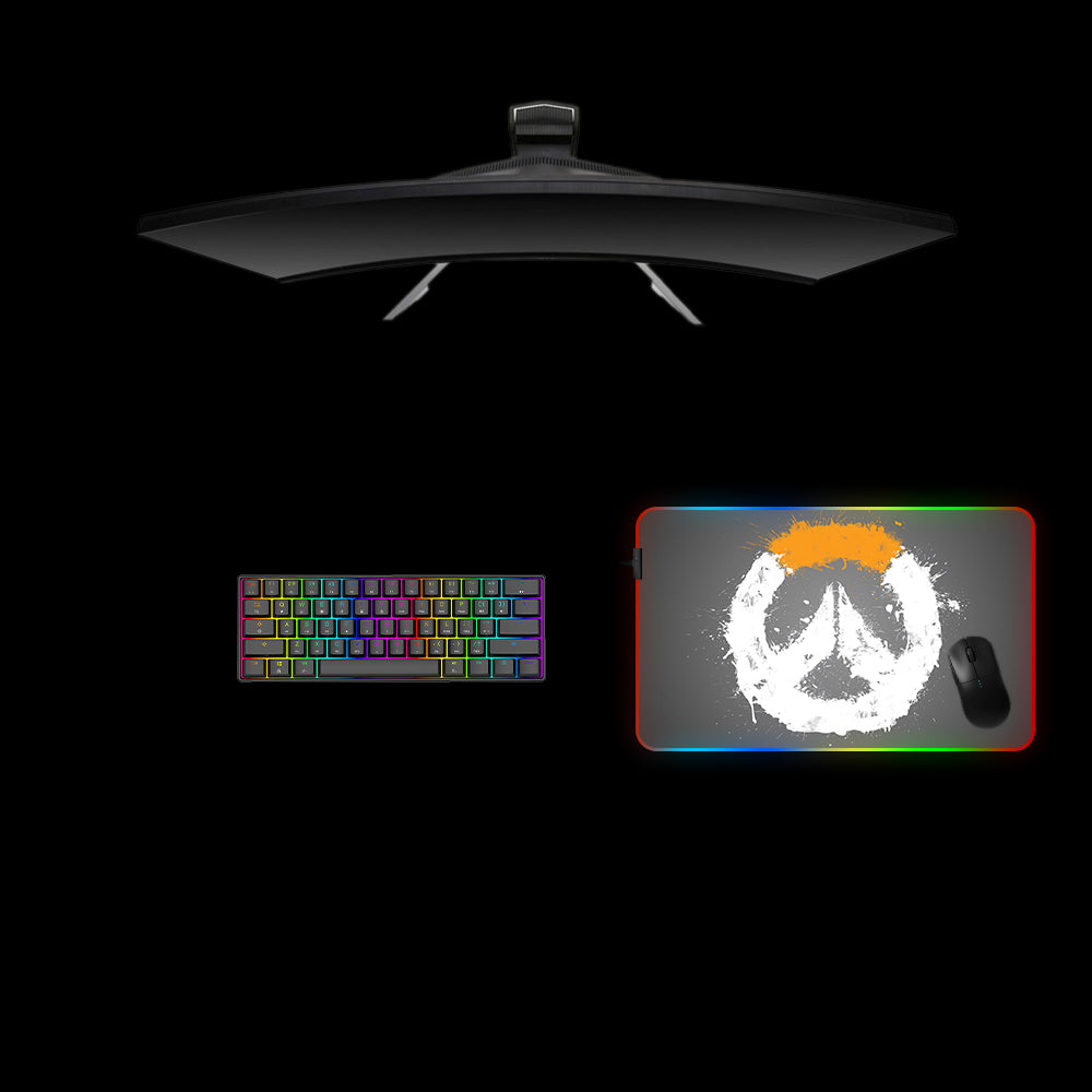 Overwatch Splatter Logo RGB Gaming Mouse Pad with LED Strip