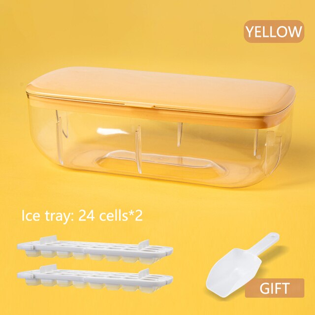 Double Layer Lazy Ice Maker Storage Box - Food Grade Silicone, Easy Ice Release