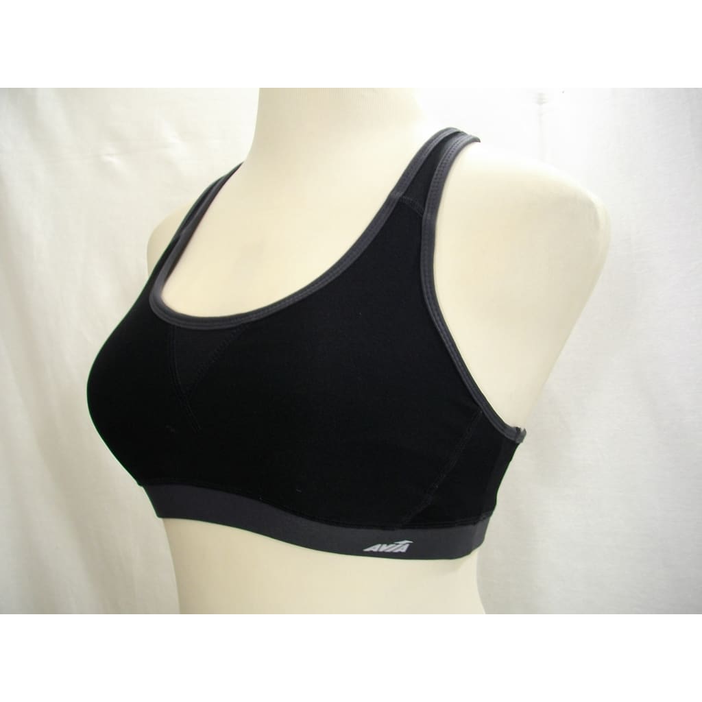 Avia Wire Free Sports Bra - Large, Black & Gray