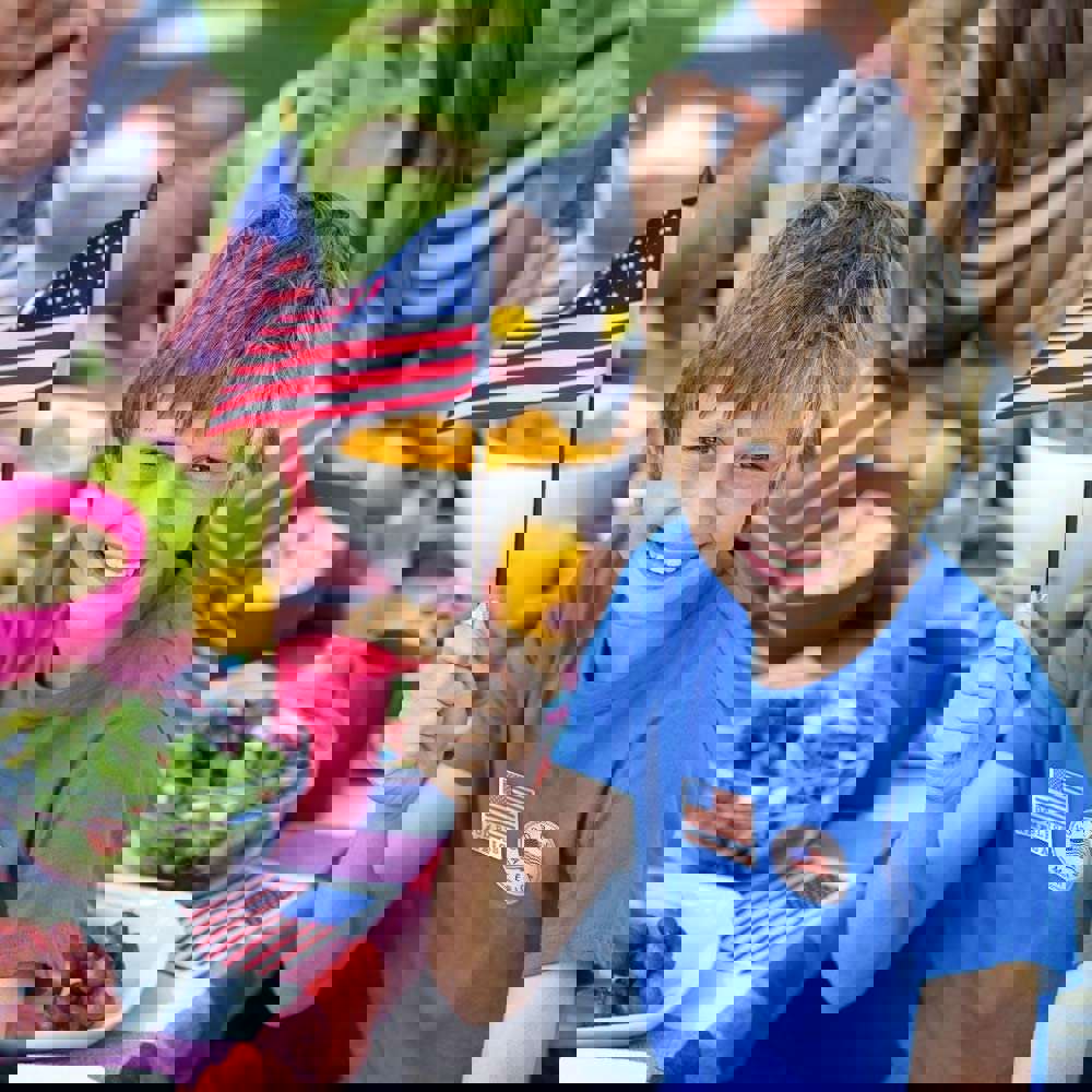 USA American Flag Patriotic Stickers - 2 Rolls with 200 God Bless America Stickers