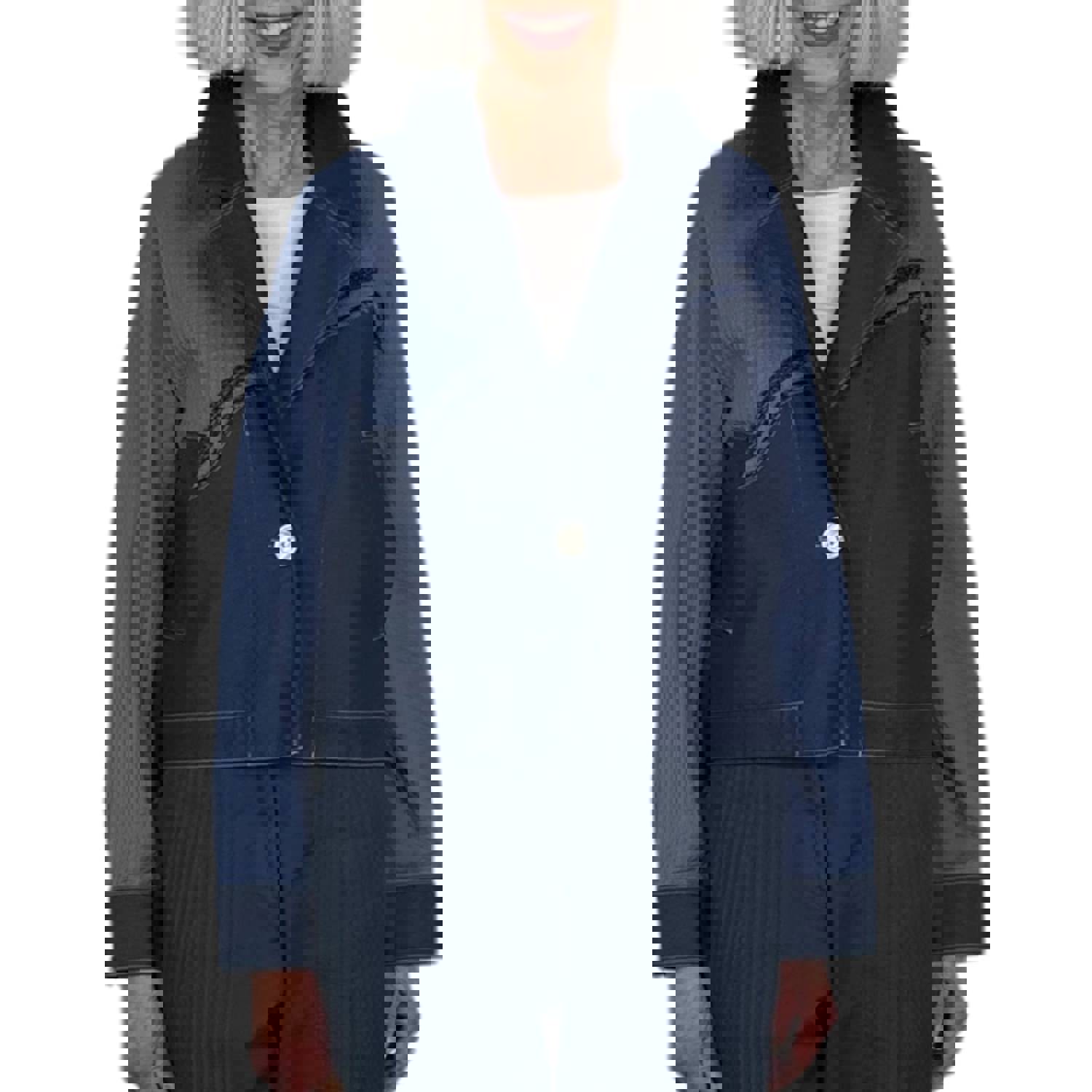 Short Cotton Lawn Denim Jacket - Cropped Style with Adjustable Cuffs