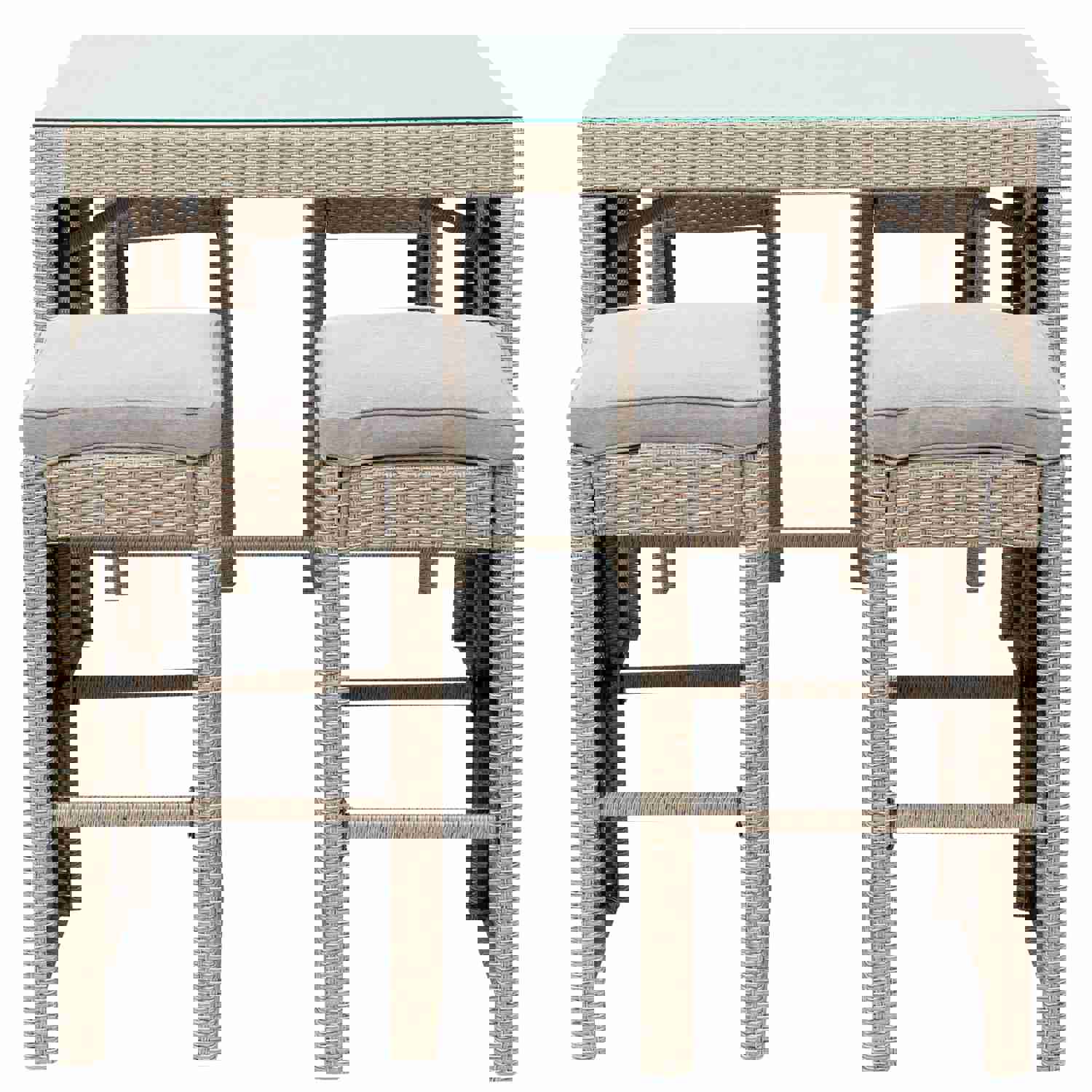 Topmax 5-piece Rattan Outdoor Patio Furniture Set with Brown Cushion and Wicker